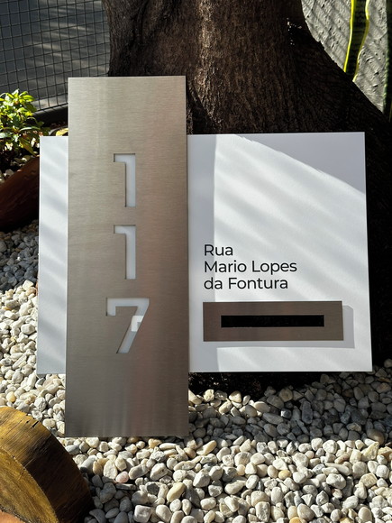 Algarismo Residencial Acm+inox Abertura para Carteiro 60x55 - Imagem 3
