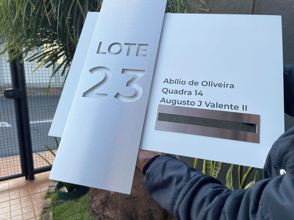 Algarismo Residencial Acm+inox Abertura para Carteiro 60x55 - Imagem 2