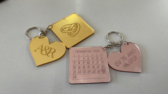 Chaveiro Acrílico Calendário - Aniversário Casamento, Namoro