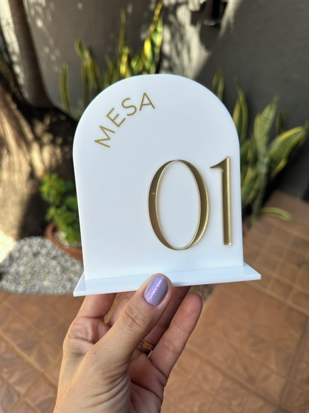 Display Identificação de Mesa - Acrílico 10,5x12,7 Casamento
