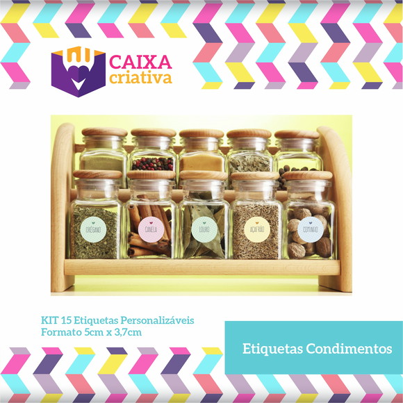Kit de identificação de condimentos - coloridas