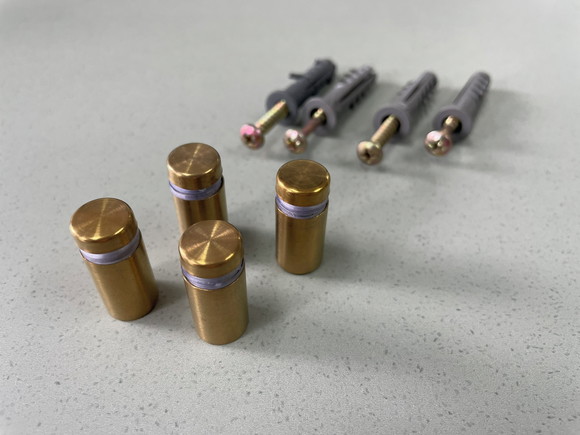 Kit de Parafusos Prolongadores Mini Dourado - 4 Unidades