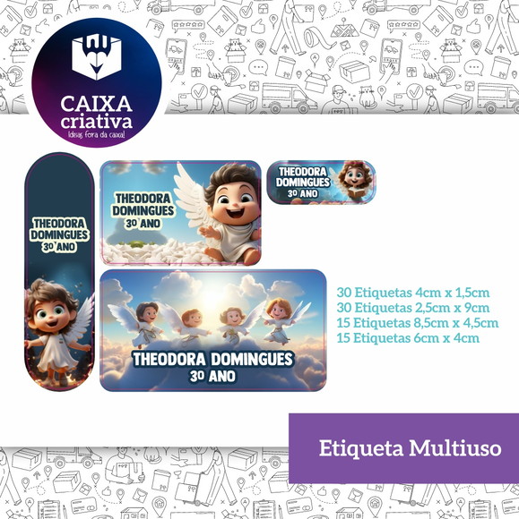 Kit Etiquetas Adesivas - Anjinhos