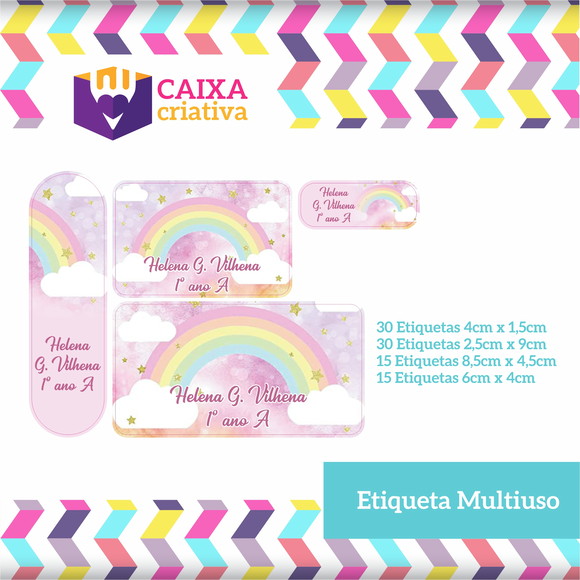 Kit Etiquetas Adesivas - Arco Íris
