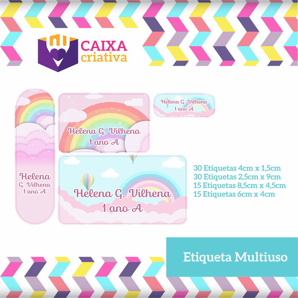 Kit Etiquetas Adesivas - Arco Íris