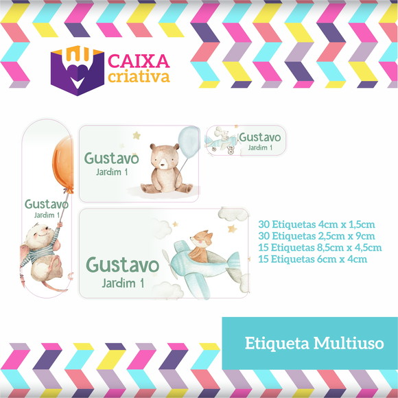 Kit Etiquetas Adesivas - Boho Meninos