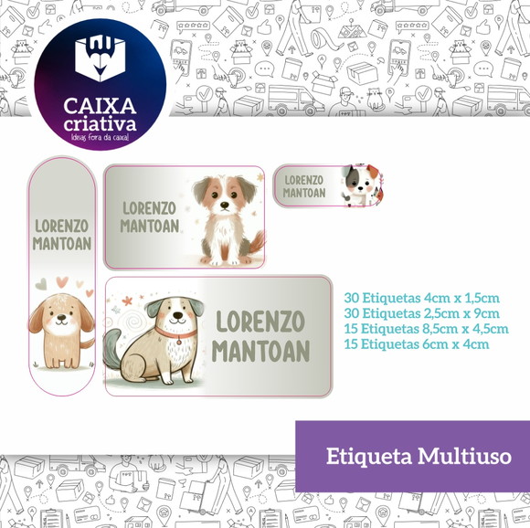 Kit Etiquetas Adesivas - Cachorrinhos