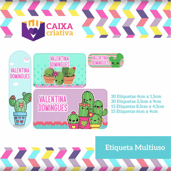 Kit Etiquetas Adesivas - Cacto