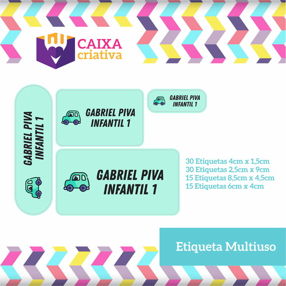 Kit Etiquetas Adesivas - Carrinhos