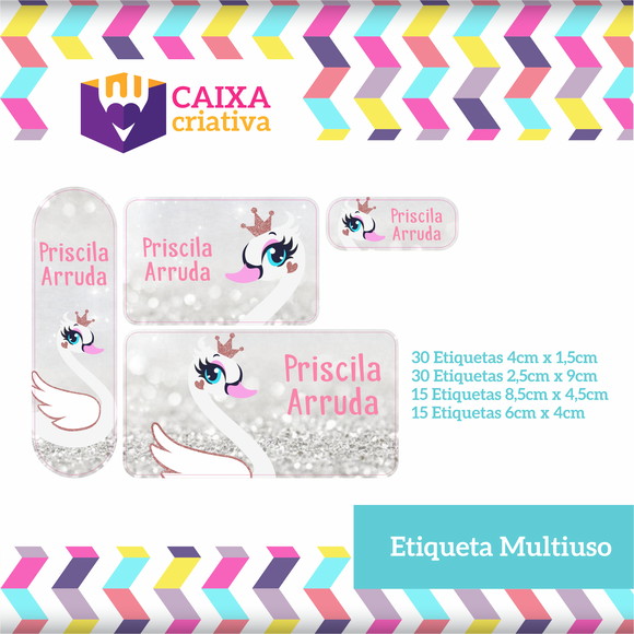 Kit Etiquetas Adesivas - Cisne