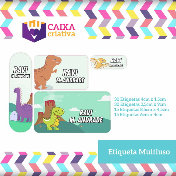Kit Etiquetas Adesivas - Dinossauro