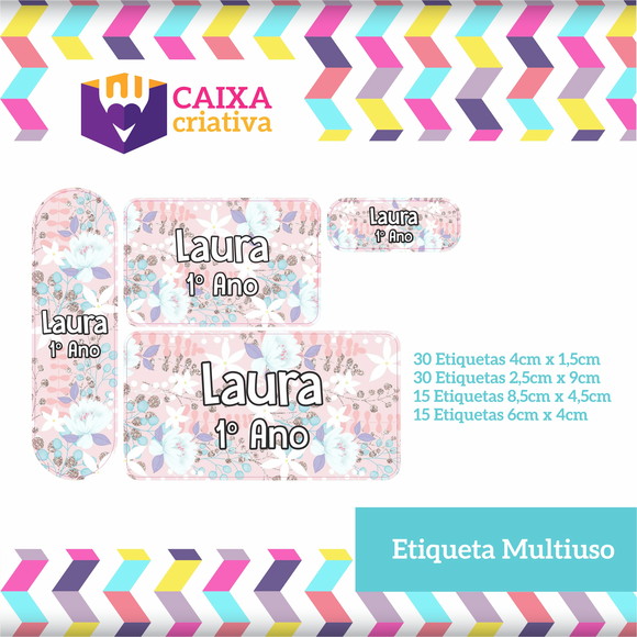 Kit Etiquetas Adesivas - Flores