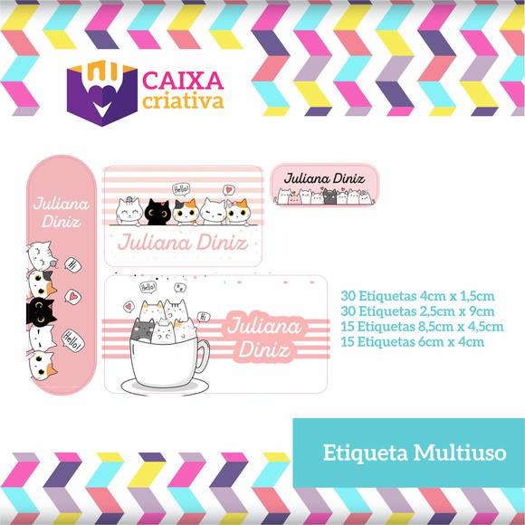 Kit Etiquetas Adesivas - Gatinhos