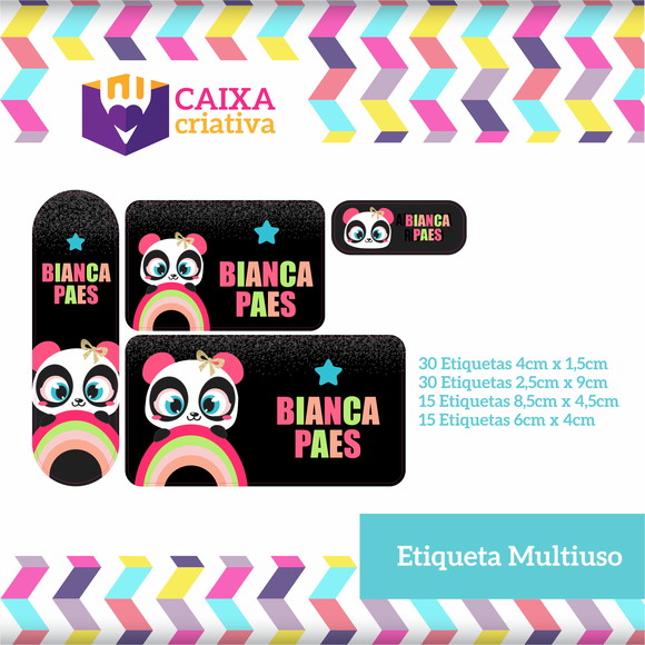 Kit Etiquetas Adesivas - Panda