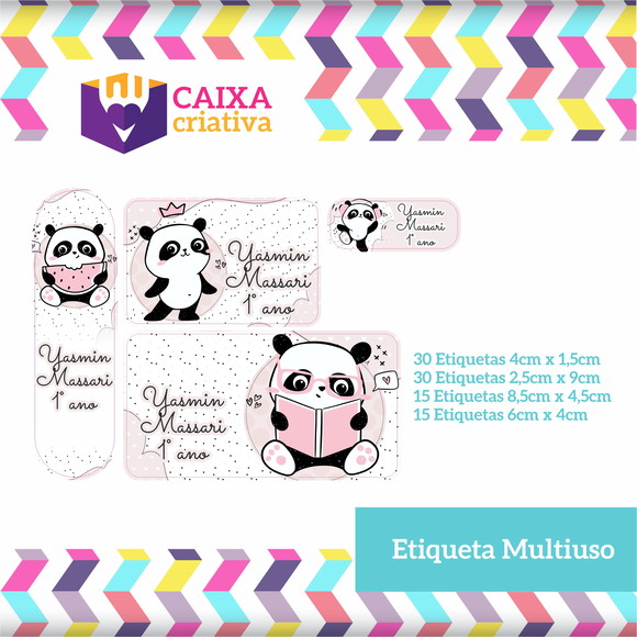 Kit Etiquetas Adesivas - Panda