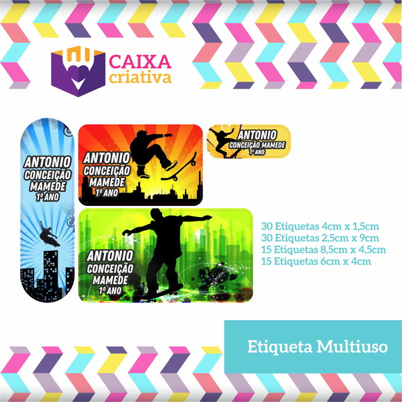 Kit Etiquetas Adesivas - Skate