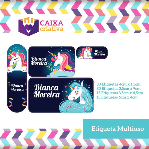 Kit Etiquetas Adesivas - Unicórnio