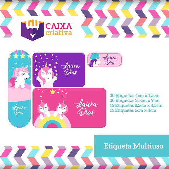 Kit Etiquetas Adesivas - Unicórnio