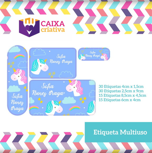 Kit Etiquetas Adesivas - Unicórnio