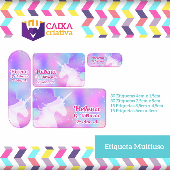 Kit Etiquetas Adesivas - Unicórnio