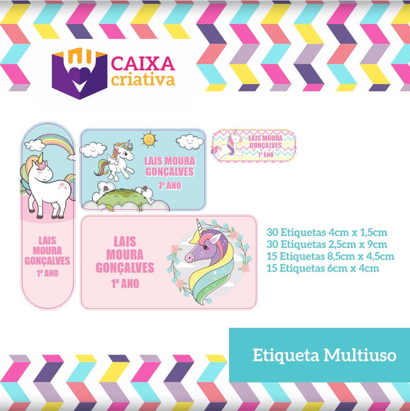 Kit Etiquetas Adesivas - Unicórnio