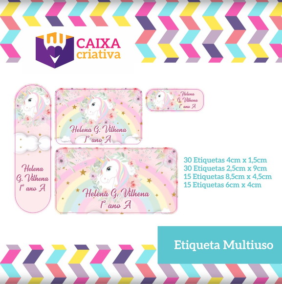 Kit Etiquetas Adesivas - Unicórnio