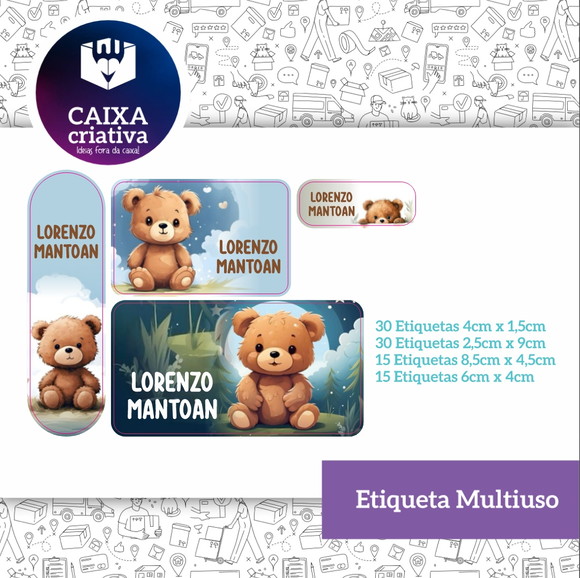 Kit Etiquetas Adesivas - Ursos Teddy