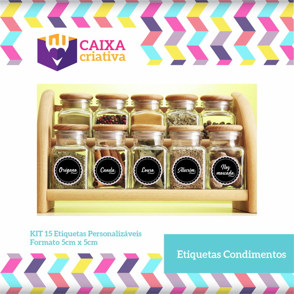 Kit Etiquetas Condimentos Redondinha