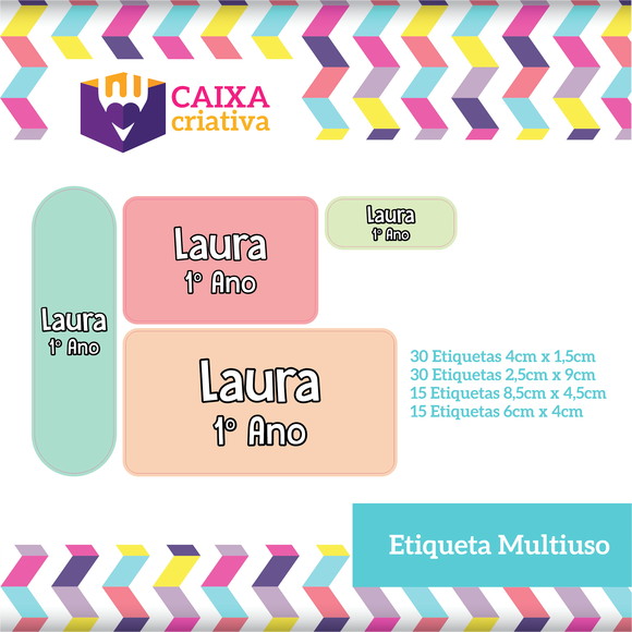 Kit Etiquetas Escolares - Candy Colors