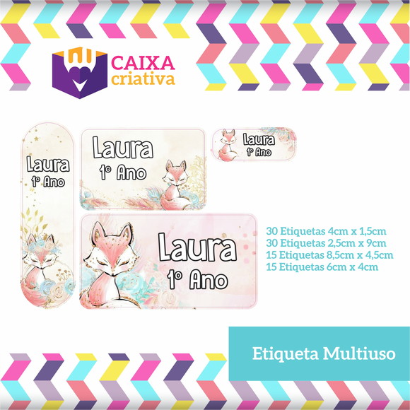 Kit Etiquetas Escolares - Raposa