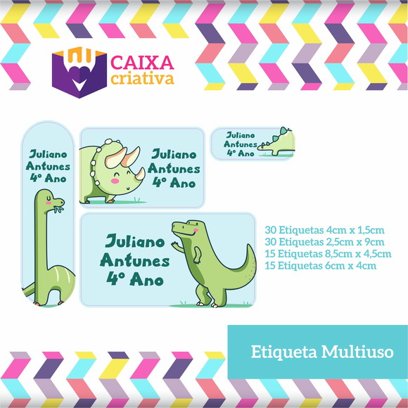 Kit Etiquetas Escolares Dinossauros