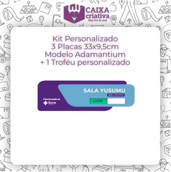 Kit Personalizado 3 Placas Modelo Flag Adamantium + Troféu