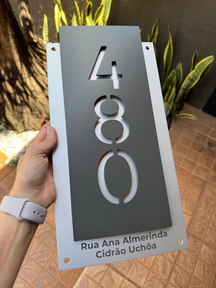 Número para Casa Acm com Acm - 3 Dígitos 20x40