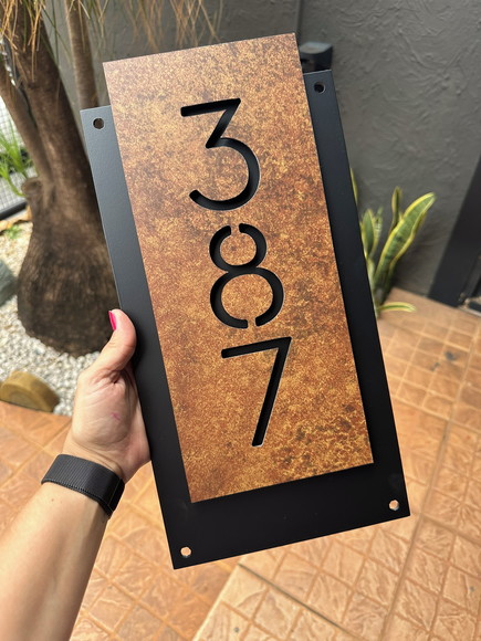 Número para Casa Acm com Acm Corten - 3 Dígitos 20x40 - Imagem 4