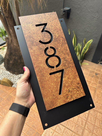 Número para Casa Acm com Acm Corten - 3 Dígitos 20x40 - Imagem 3
