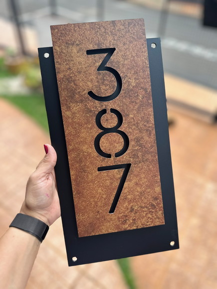 Número para Casa Acm com Acm Corten - 3 Dígitos 20x40 - Imagem 5