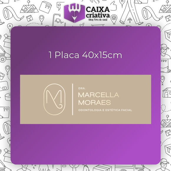 Placa Acrilico Efeito Cristal Uv 40x15 - Adesivo Frontal