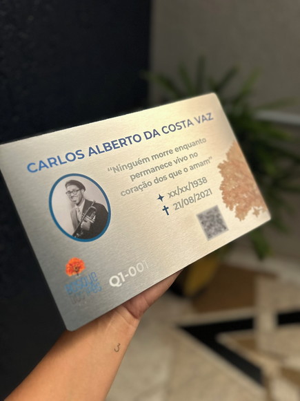Placa Cemitério - Memorial em Inox com Impressão Uv - 20x15