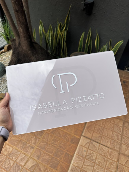 Placa Comércio Acrilico - Efeito Cristal 40x24 Impressão Uv