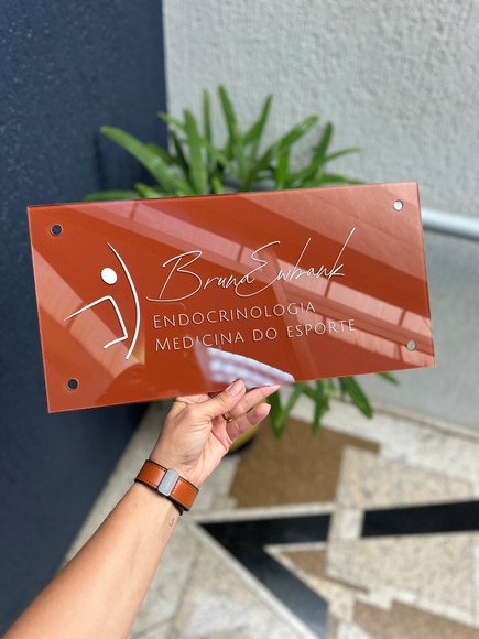 Placa Comércio Acrilico Adesivo Frontal 40x20 Impressão Uv