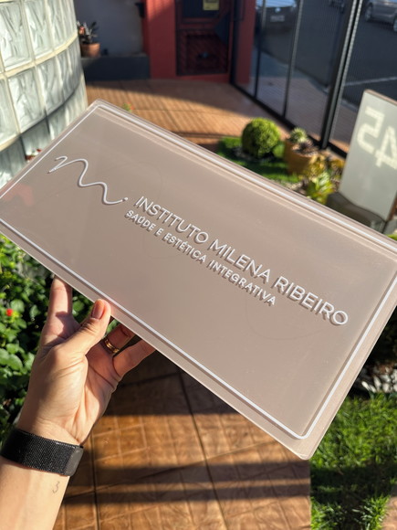 Placa Comércio Acrilico Adesivo Frontal 40x20 Impressão Uv - Imagem 2