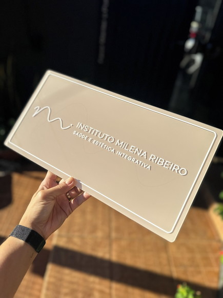 Placa Comércio Acrilico Adesivo Frontal 40x20 Impressão Uv - Imagem 4