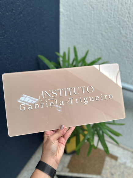 Placa Comércio Acrilico Adesivo Frontal 40x20 Impressão Uv