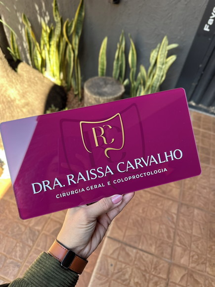 Placa de Comércio Acrílico - Aplicação Adesivo Frontal 30x15