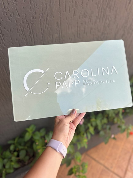 Placa de Comércio Acrílico - Aplicação Adesivo Frontal 40x24