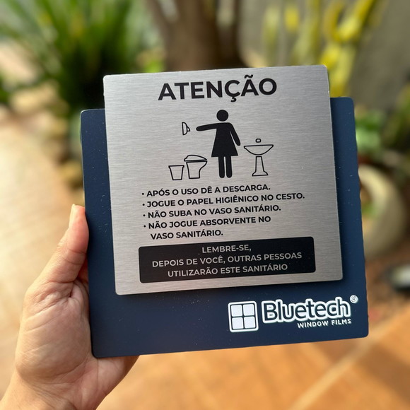 Placa de Identificação Banheiro - Ágata Inox