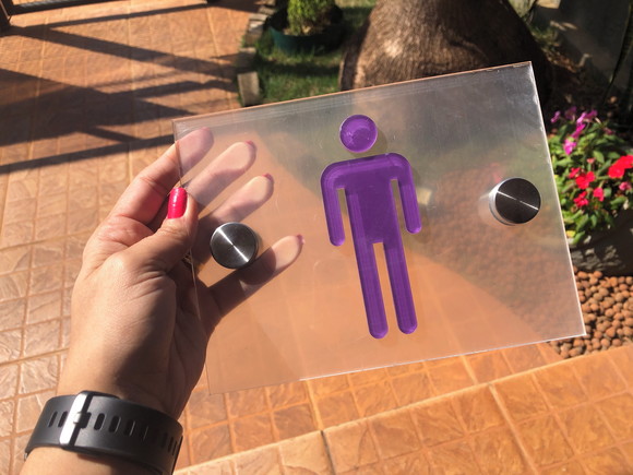 Placa De Identificação De Banheiro Em Acrílico