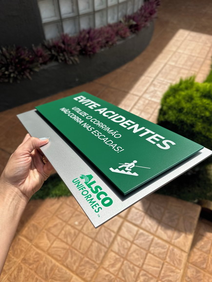 Placa de Identificação de Escada - Modelo Quartzo 40x20