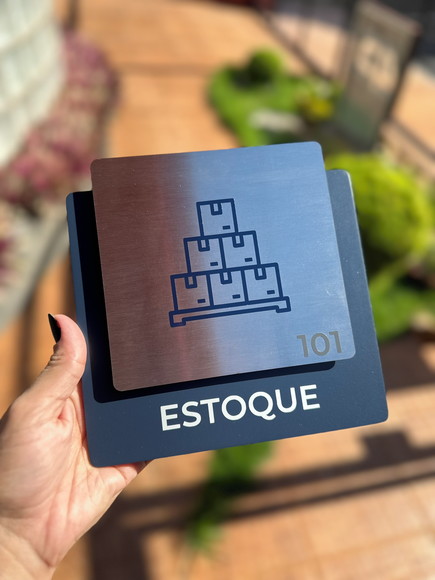 Placa de Identificação de Estoque - Ágata Inox
