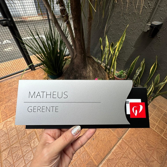 Placa de Identificação de Mesa - Acm com Sobreposição 25x9,5